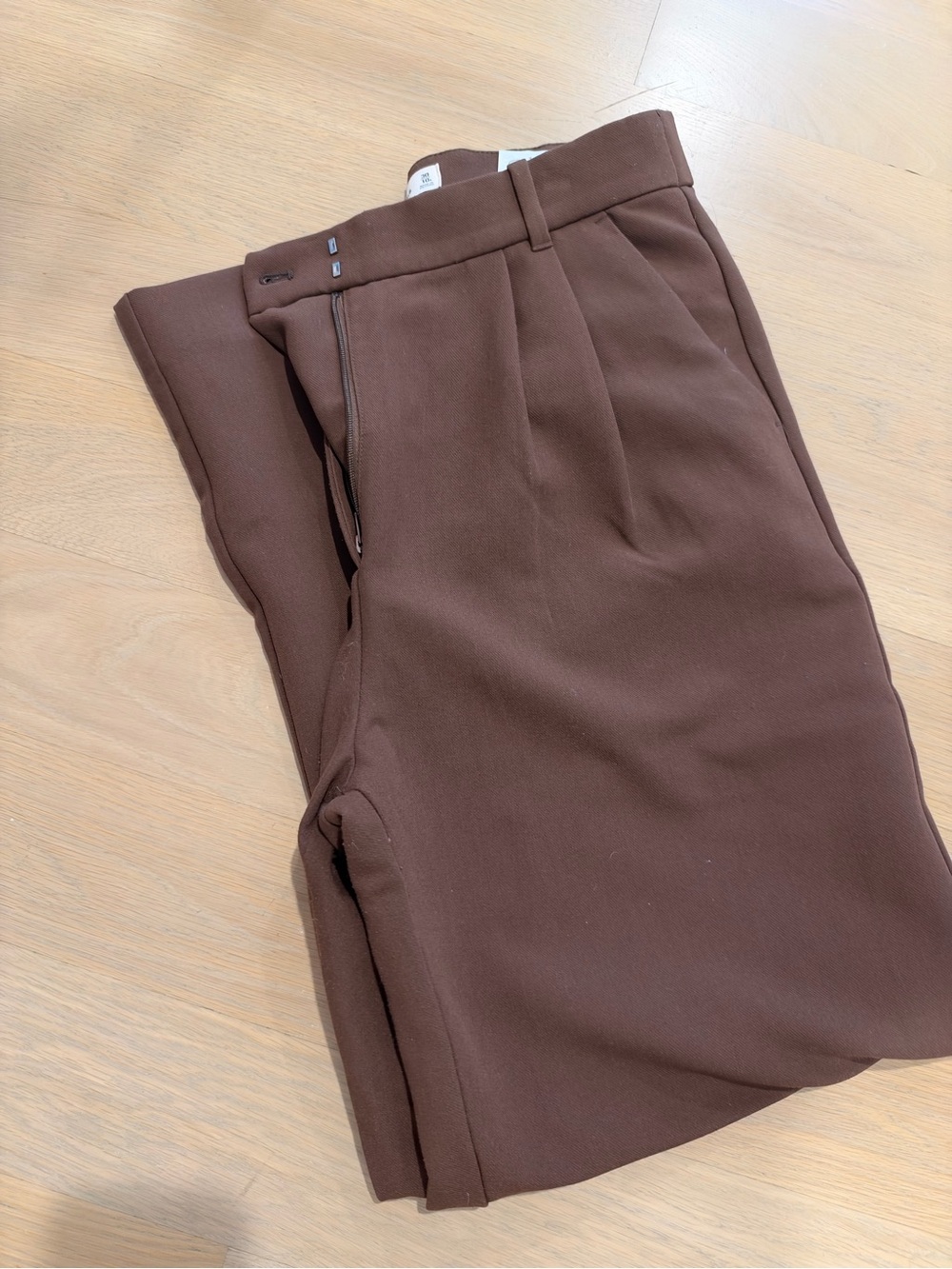 Brown Pleated Dress Pants